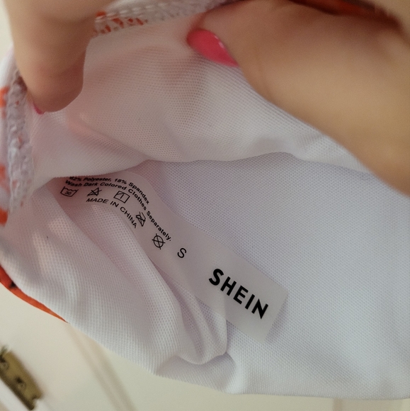 Shein Coral Marble Strapless Bikini - Picture 4 of 7